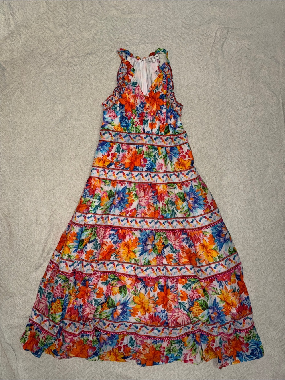 Bright Floral Tiered Dress - Multicolor